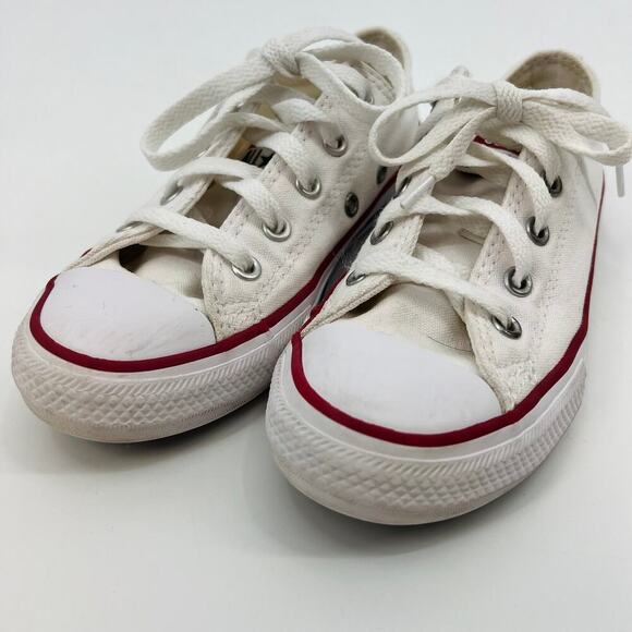 Converse White Lace Up Low Top Chuck Taylor Shoes Kids Size 13.5 - Picture 3 of 8